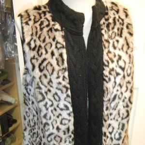 FauxFur/black sweater vest